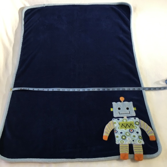 Robot buddy navy fleece baby blanket - Picture 3 of 4